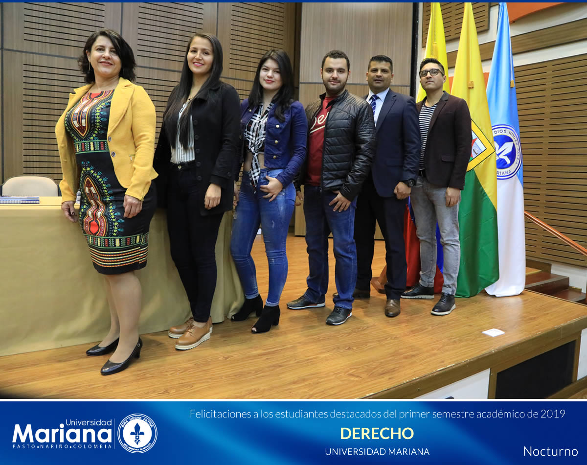 RECONOCIMIENTO ACADÉMICO A ESTUDIANTES DESTACADOS DE LA UNIVERSIDAD MARIANA - PRIMER SEMESTRE DE 2019